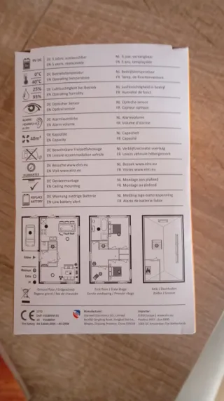 2 Detectores de Humo ELRO con Imán