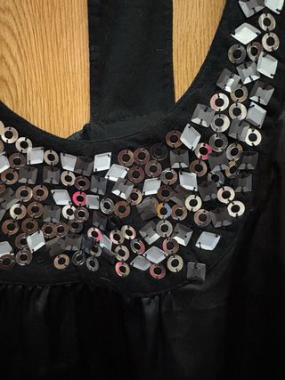 Blusa Zara Negra con Lentejuelas