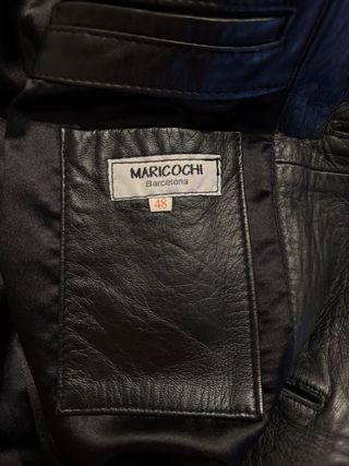 Abrigo largo de cuero 100%