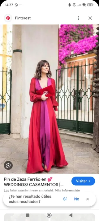 Vestido Fiesta María José Suárez Rojo/Morado