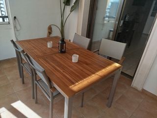 Conjunto Mesa y Sillas Terraza Madera