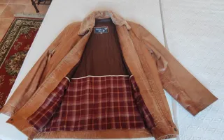 Chaqueton de Abrigo en piel marrón claro