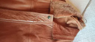 Chaqueton de Abrigo en piel marrón claro