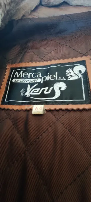 Chaqueton de Abrigo en piel marrón claro