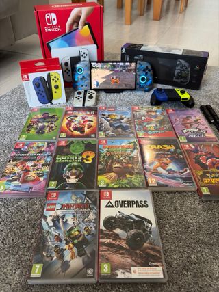 Nintendo Switch OLED + 10 Juegos y Accesorios