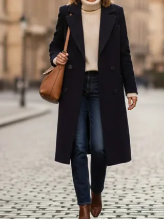 Abrigo Vintage Lujo Dormeuil Azul