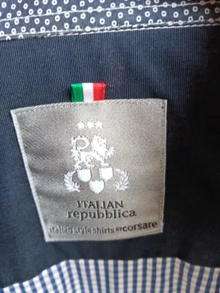 Camisa italiana cuadros azul