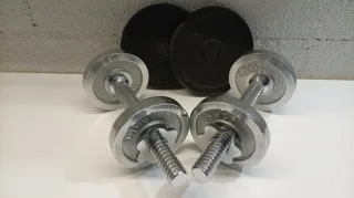 Mancuernas y discos de pesas