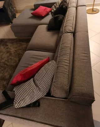 Divano Bontempi grigio tessuto 307 cm