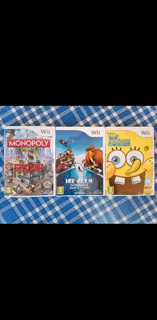 Juegos Wii: Monopoly, Ice Age 4, Spongebob