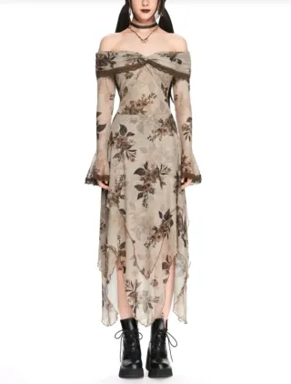 Vestido de malla floral S