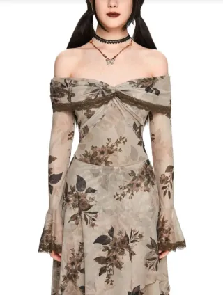 Vestido de malla floral S