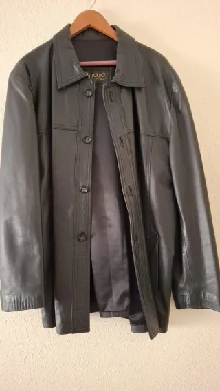 Chaqueta  Piel Napa Hombre 3/4 Negra