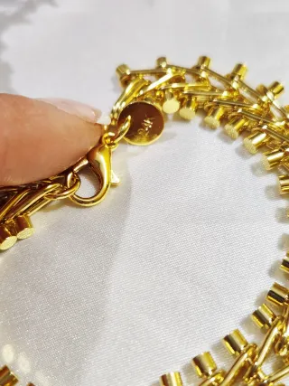 Pulsera dorada eslabones chapado de oro 24k
