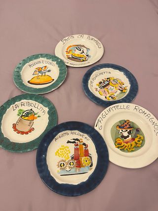 Set 6 Piatti Ceramica De Simone Gastronomia