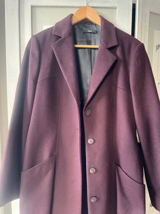 Abrigo Lana Hugo Boss Granate Oscuro