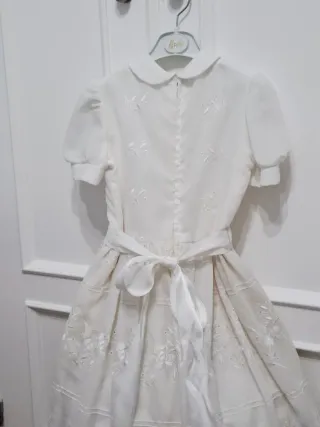 Vestido Comunión bordado. Talla 8-9 Años