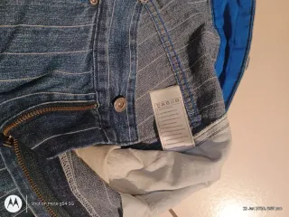 Shorts vintage in denim a righe