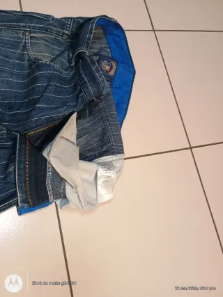 Shorts vintage in denim a righe