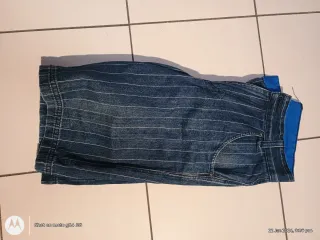 Shorts vintage in denim a righe