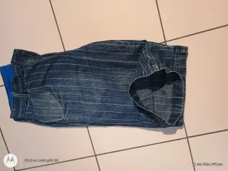 Shorts vintage in denim a righe