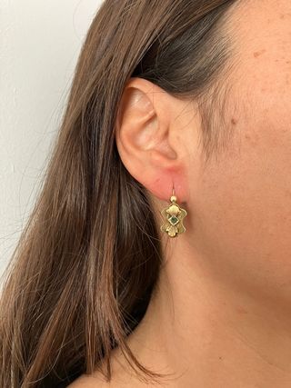 Pendientes Antiguos Oro 18k S19 Esmeraldas