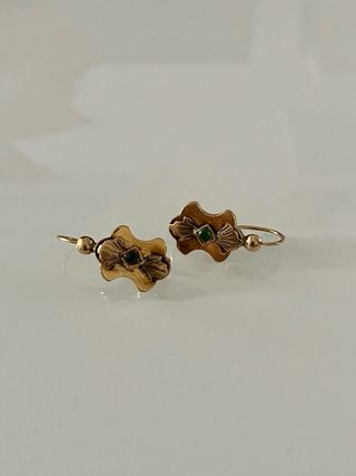 Pendientes Antiguos Oro 18k S19 Esmeraldas