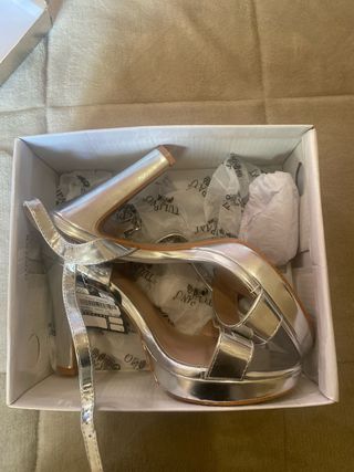 Zapatos TULIPANO plateados mujer