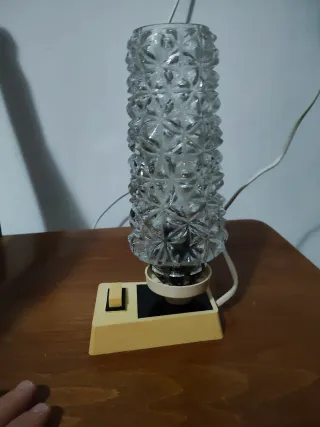 Lampada da tavolo anni '60 vetro a bolle