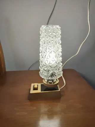 Lampada da tavolo anni '60 vetro a bolle