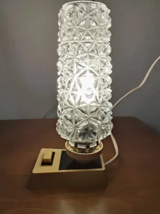 Lampada da tavolo anni '60 vetro a bolle