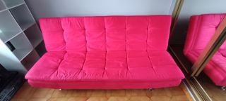 Sofá Cama Rojo Tela