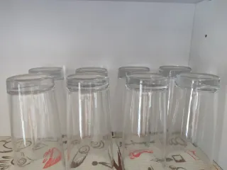 Nuevo 8 vasos cristal resistente duralex grandes