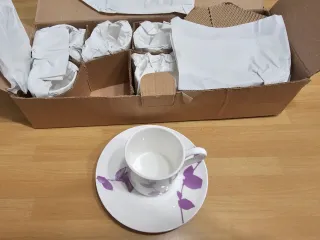 Set 6 Tazze Piattino Bone China Bitossi