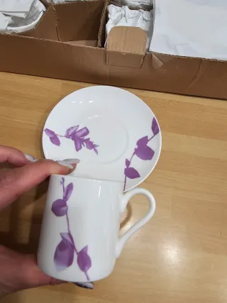 Set 6 Tazze Piattino Bone China Bitossi