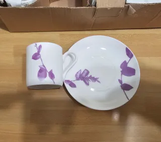 Set 6 Tazze Piattino Bone China Bitossi