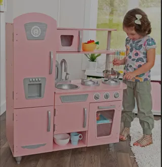 Cocinita Cocina de madera infantil rosa