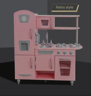 Cocinita Cocina de madera infantil rosa