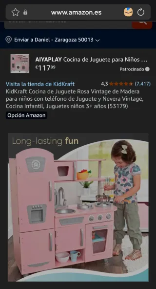 Cocinita Cocina de madera infantil rosa