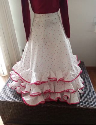 Falda flamenca niña lunares rosa