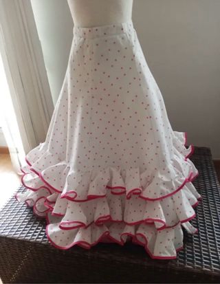 Falda flamenca niña lunares rosa
