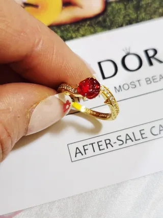 Anillo Rosa Encantada Bella y Bestia Talla 56