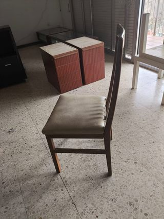 6 Sillas Comedor Piel Sintética Madera