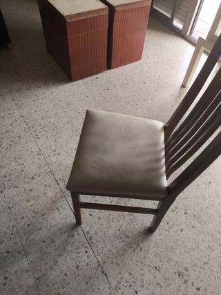 6 Sillas Comedor Piel Sintética Madera