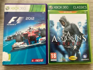 Xbox 360 Negra con Mando y Juegos