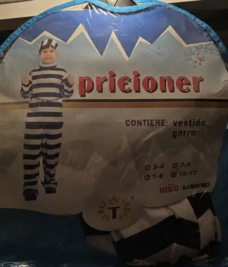 Disfraz Prisionero Infantil Talla 10a12