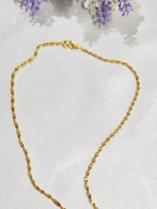 Cadena Diseño Cordón Chapado Oro 18K