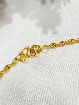 Cadena Diseño Cordón Chapado Oro 18K