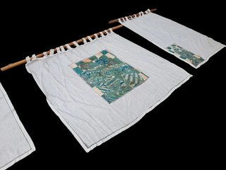 Tende in tessuto e legno