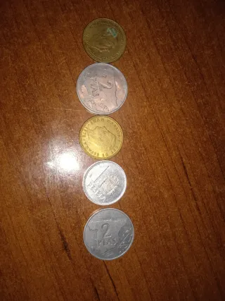 Lote de 5 monedas antiguas españolas